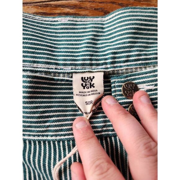 NWT Lucy&Yak Addison - Tapered Twill Jeans in Aspen Stripe sz 50R - Picture 3 of 7